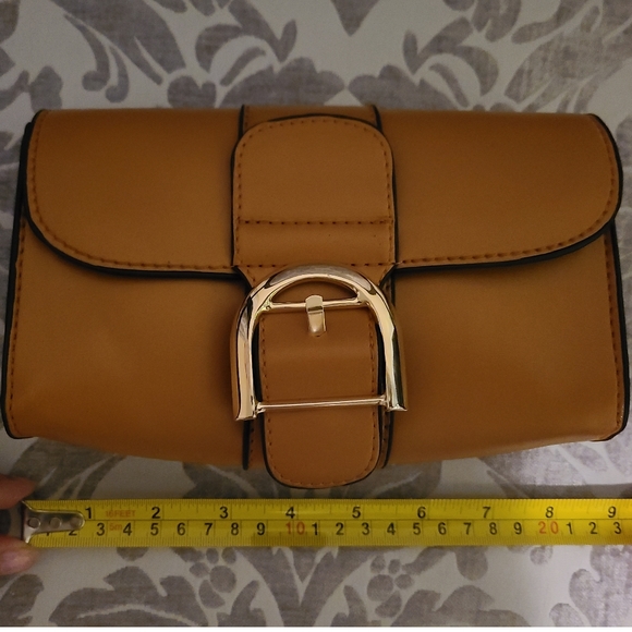 Faux Leather Buckle Front Crossbody Bag - Picture 7 of 8